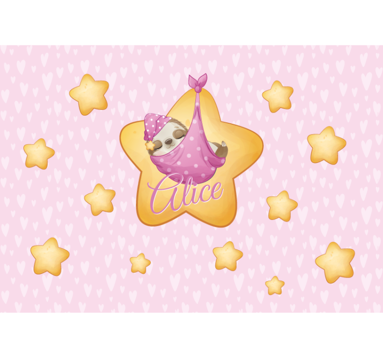 Papel mural para bebé perezoso en estrella - TenVinilo