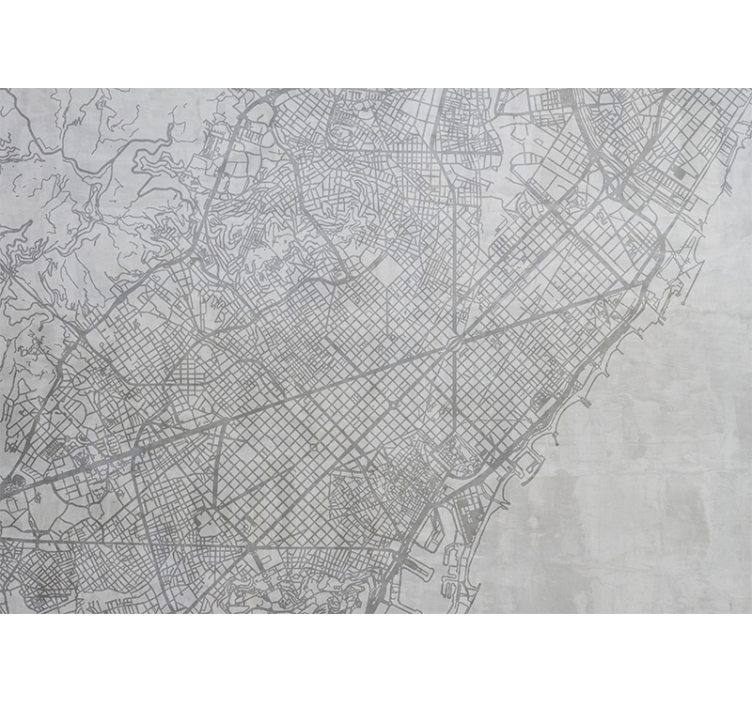 Papel mural ciudades mapa detallado - TenVinilo