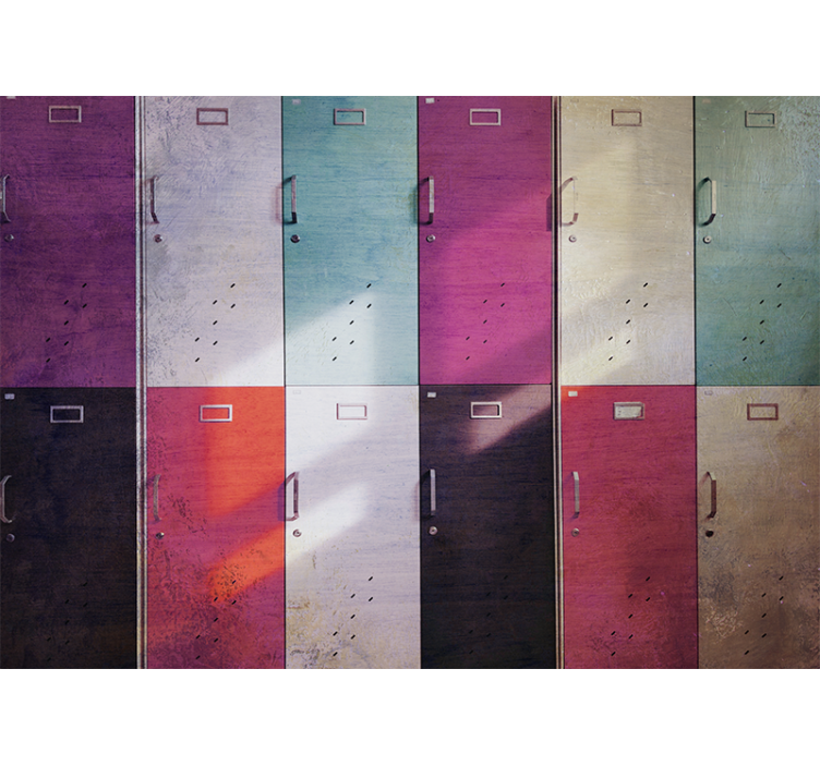 Papel mural música puertas de taquillas coloridas - TenVinilo