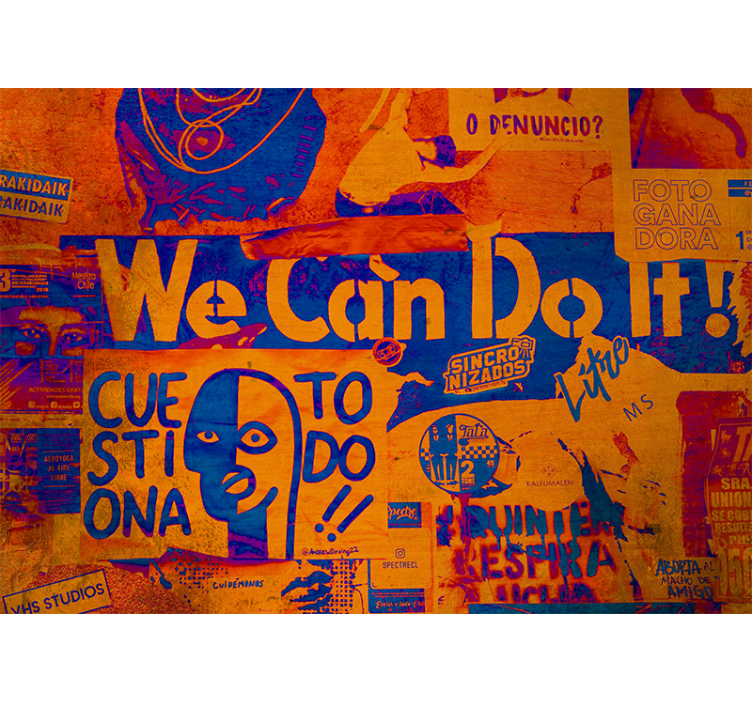 Mural graffiti expresión empoderada - TenVinilo