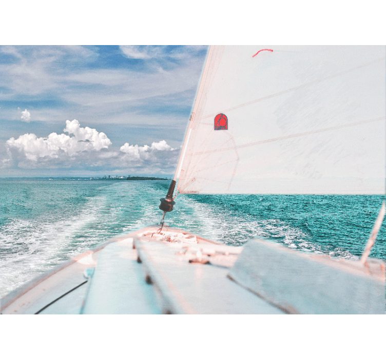 Papel mural mar navegando entre olas - TenVinilo