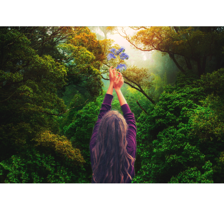 Papel mural naturaleza alcanzando las flores - TenVinilo