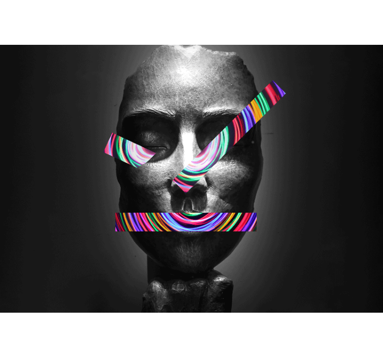 Fotomural arte clásico Coloridas formas 3d en estilo vaporwave - TenVinilo