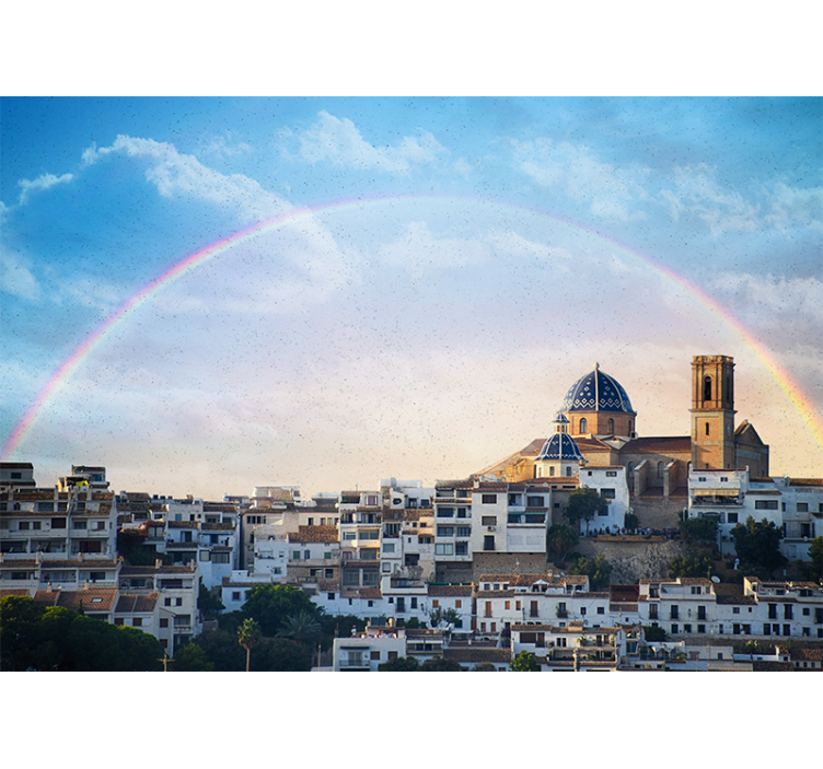 Papel mural ciudades arquitectura costera - TenVinilo