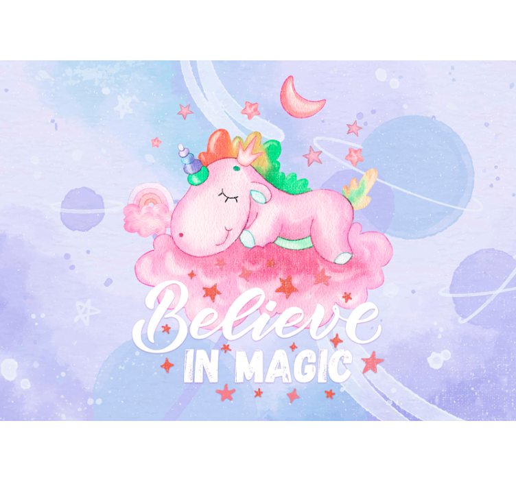 Papel mural infantil nube de sueños de unicornio - TenVinilo