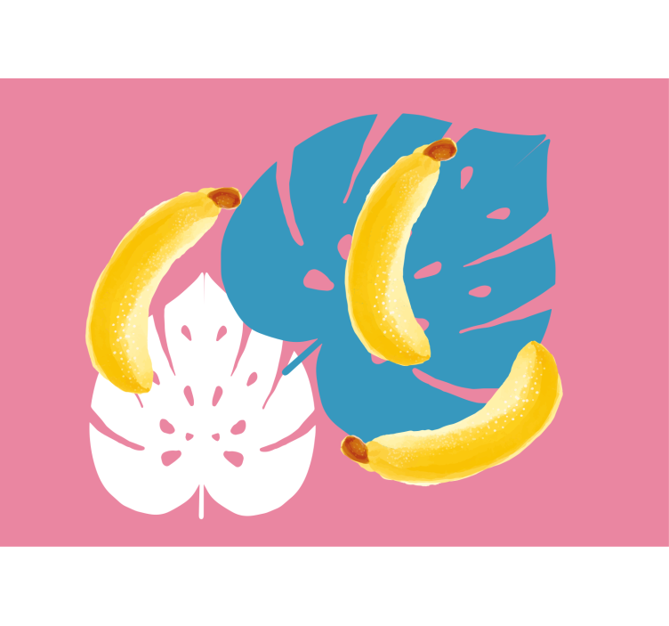 Papel mural flores plátanos y hojas - TenVinilo