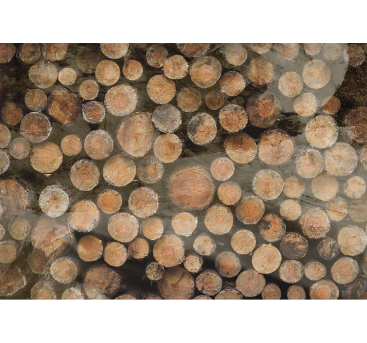 Papel mural texturas arreglo de troncos de madera - TenVinilo