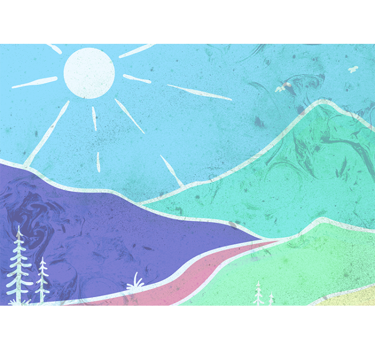 Papel mural paisajes escena de paisaje montañoso - TenVinilo