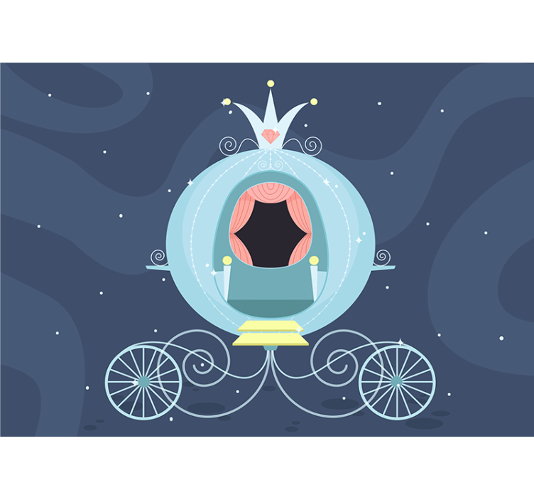 Papel mural infantil carruaje de cuento de hadas - TenVinilo