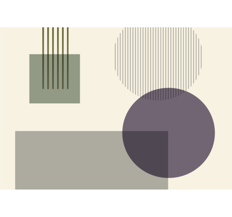 Mural abstracto juego de formas geométricas - TenVinilo