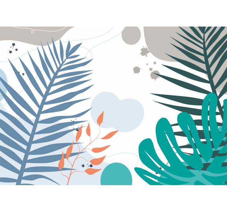 Papel mural naturaleza motivos de hojas estilizadas - TenVinilo