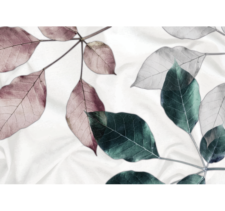 Papel mural flores motivos sutiles de hojas - TenVinilo