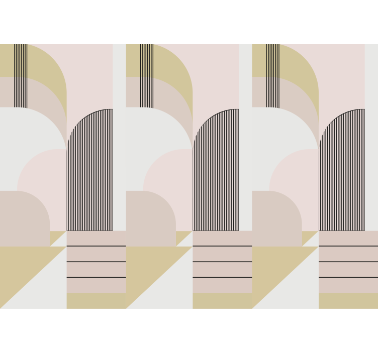 Papel mural moderno patrones arcos geométricos - TenVinilo