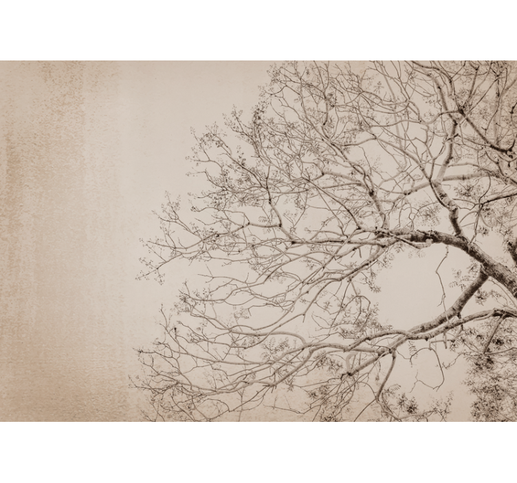 Mural de árboles silueta de ramas hermosa - TenVinilo