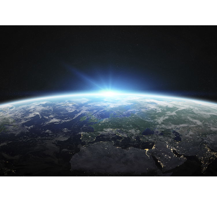 Papel mural espacio resplandor del horizonte de la tierra - TenVinilo