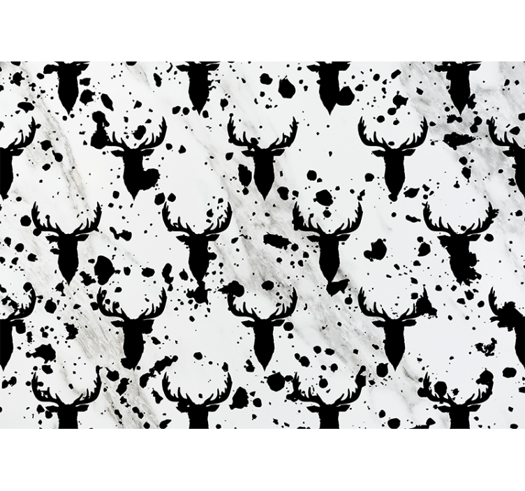 Mural de animales patrón de siluetas de ciervo - TenVinilo