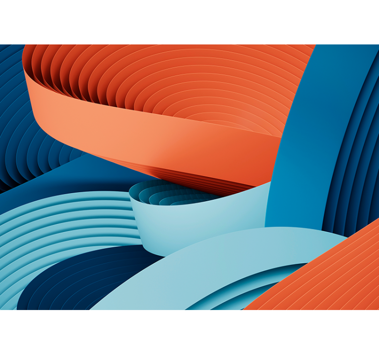 Mural abstracto capas de papel dinámicas - TenVinilo