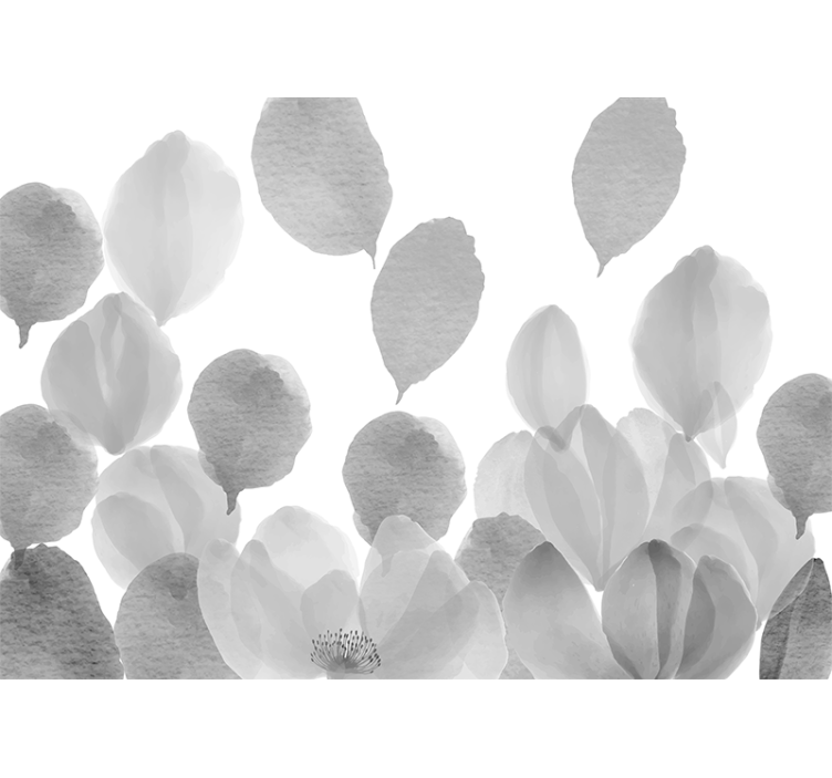 Papel mural de amapolas diseño de hojas elegante - TenVinilo