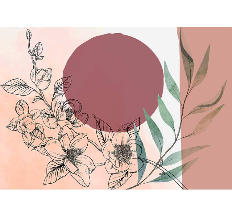 Papel mural flores composición de elementos florales - TenVinilo