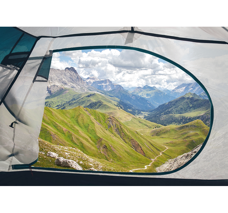 Papel mural paisajes paisaje montañoso verde - TenVinilo