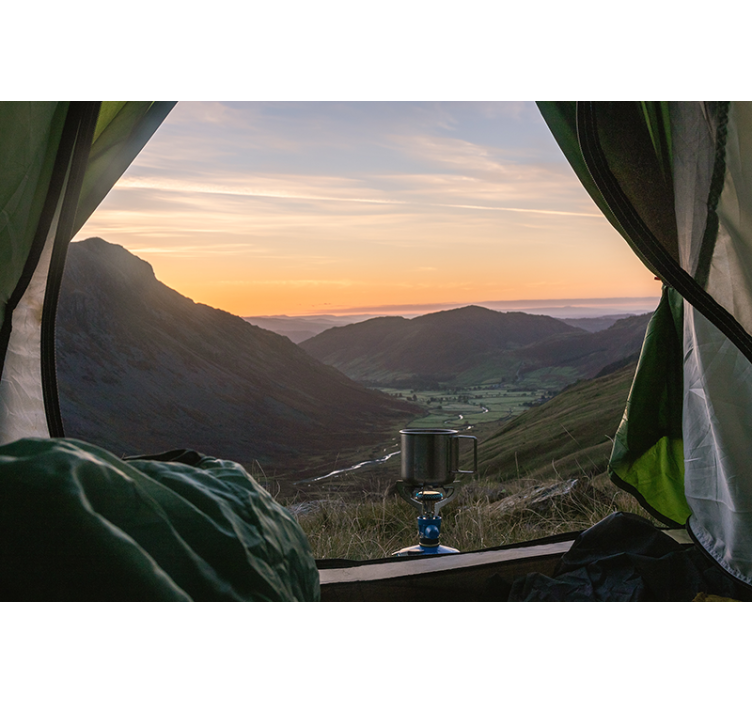 Papel mural paisajes vista pintoresca de montañas - TenVinilo