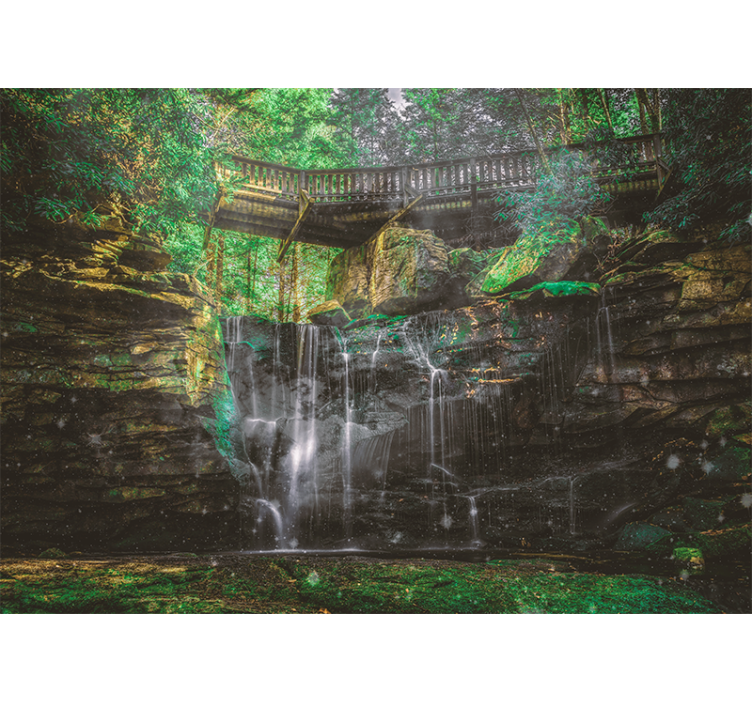 Papel mural paisajes vista de cascada escénica - TenVinilo