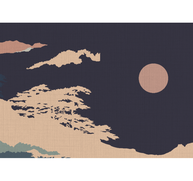 Papel mural naturaleza paisaje lunar tranquilo - TenVinilo