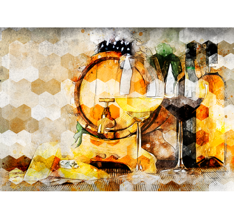 Papel mural música arte de barril de vino - TenVinilo