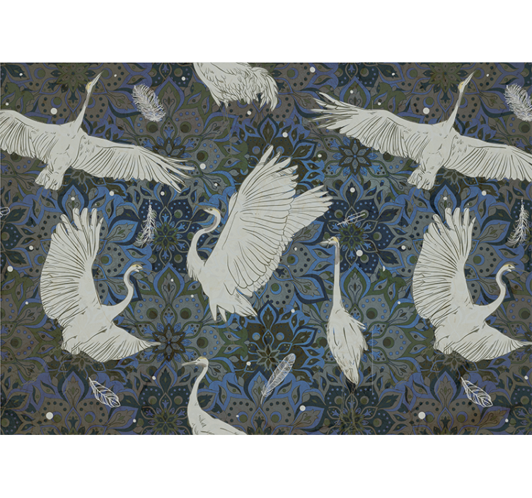 Mural de animales motivo de grúas elegantes - TenVinilo