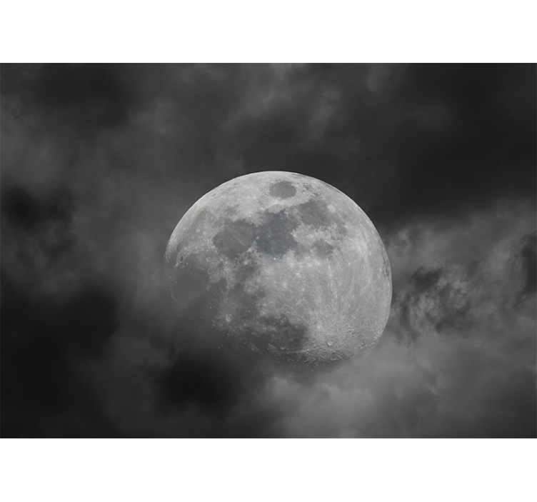 Papel mural espacio silueta de luna luminosa - TenVinilo