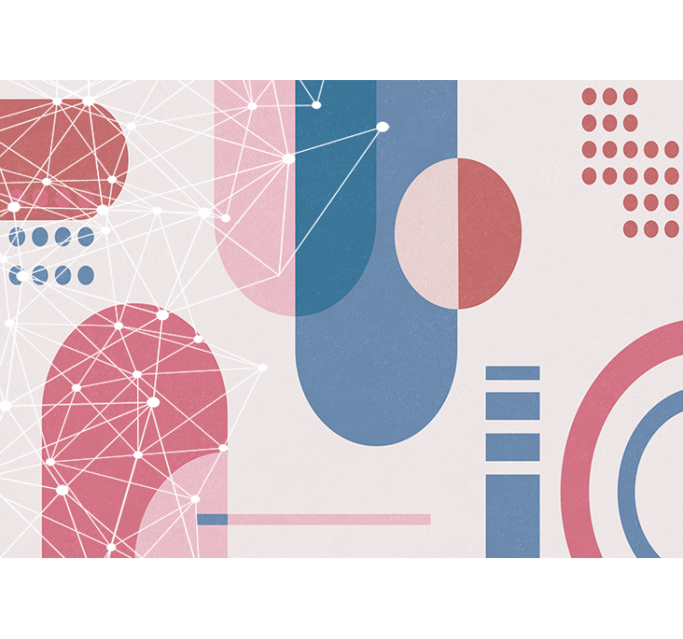 Mural abstracto red de formas geométricas - TenVinilo