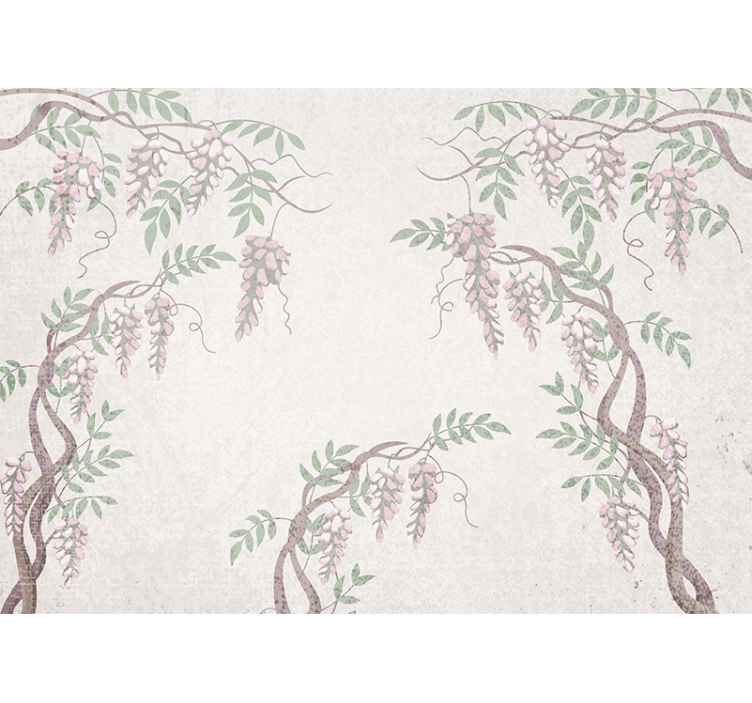 Papel mural flores delicadas enredaderas florales - TenVinilo