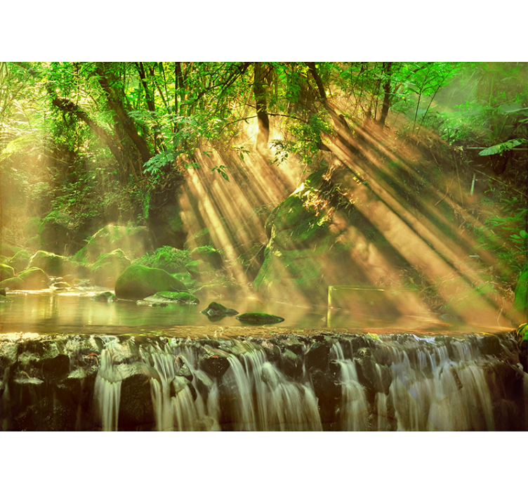 Papel mural naturaleza verde fluyente - TenVinilo