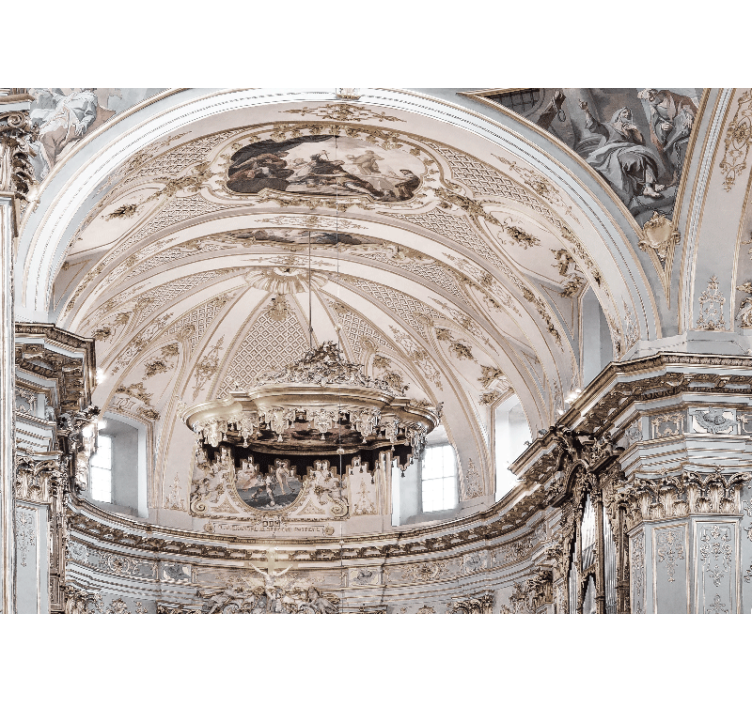 Mural de arte clásico diseño de techo ornamentado - TenVinilo