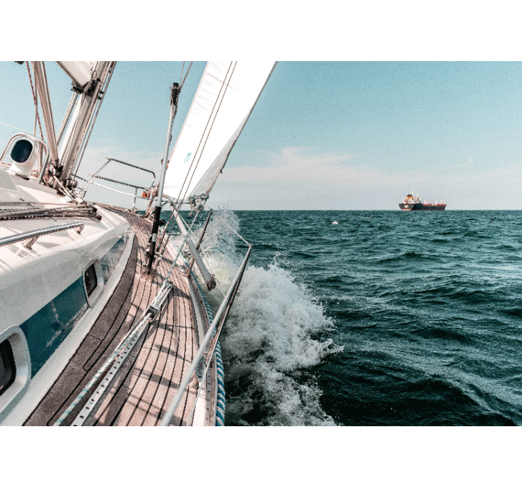 Fotomural 3D Efecto 3d yate de mar - TenVinilo