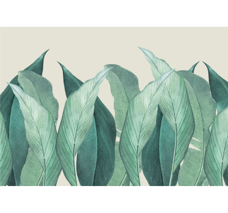 Papel mural naturaleza motivo de hojas lujosas - TenVinilo