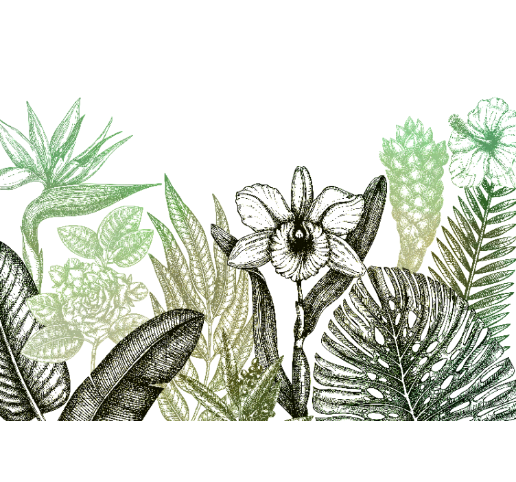 Papel mural flores diseño floral botánico - TenVinilo