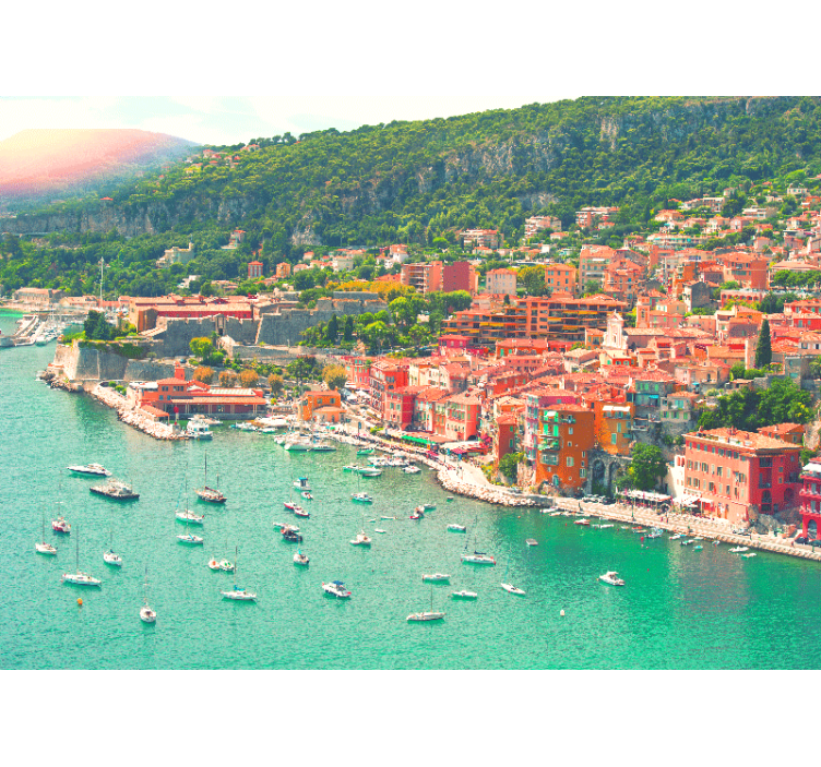 Papel mural ciudades perspectiva del pueblo costero - TenVinilo