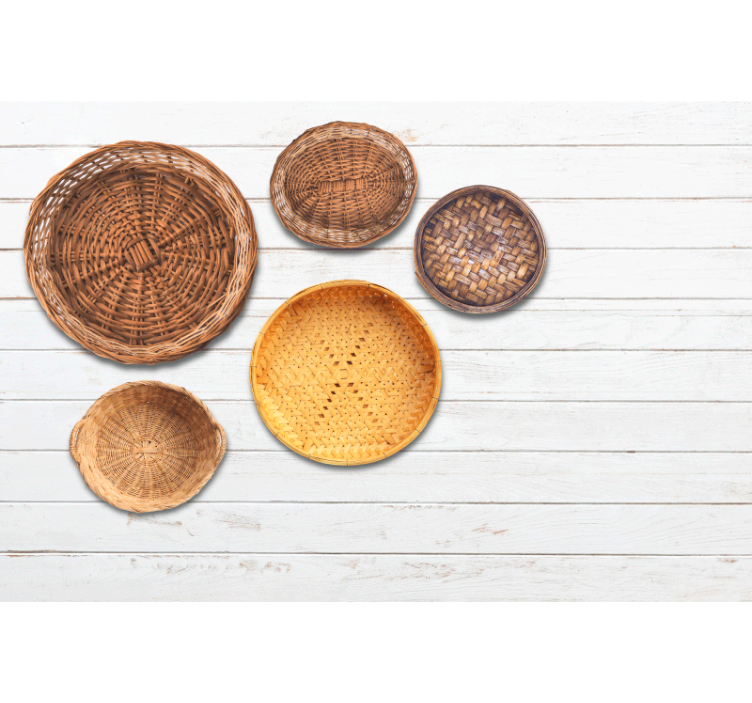 Papel mural texturas patrones de cesto tejido - TenVinilo