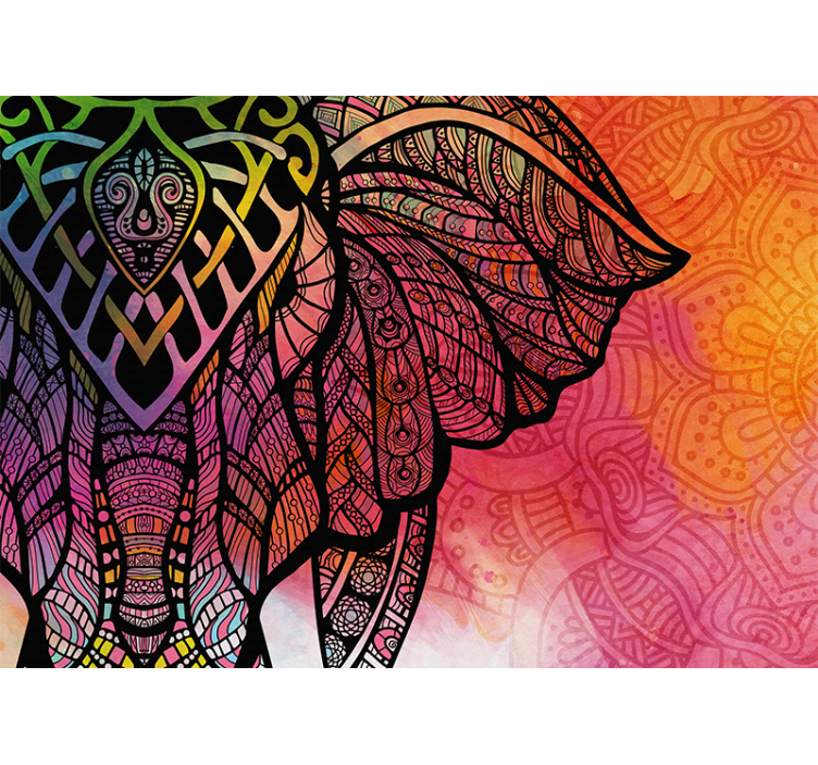 Fotomural animale Elefante indio bohemio bosquejado - TenVinilo