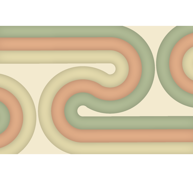 Papel mural salón patrón retro curvo - TenVinilo
