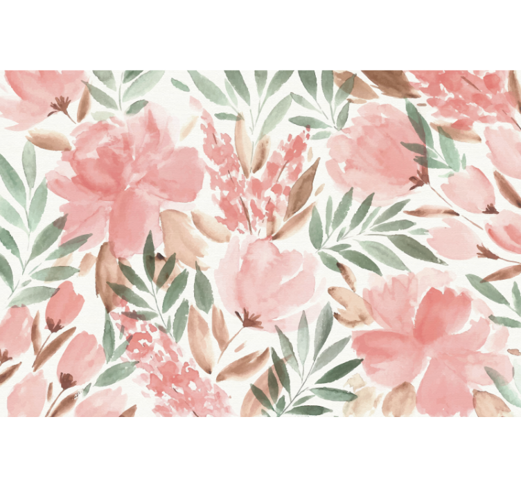 Mural papel pintado panorámico floral - TenVinilo