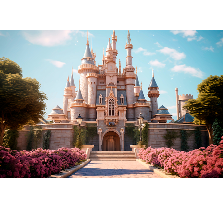 Papel mural fantasía castillo de princesa - TenVinilo