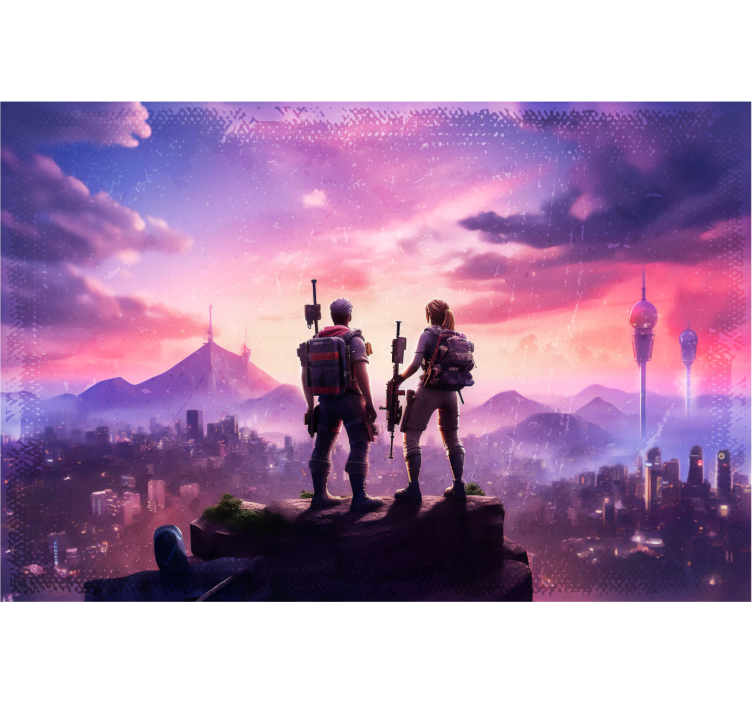 Papel mural dormitorio juvenil personajes de aventuras - TenVinilo