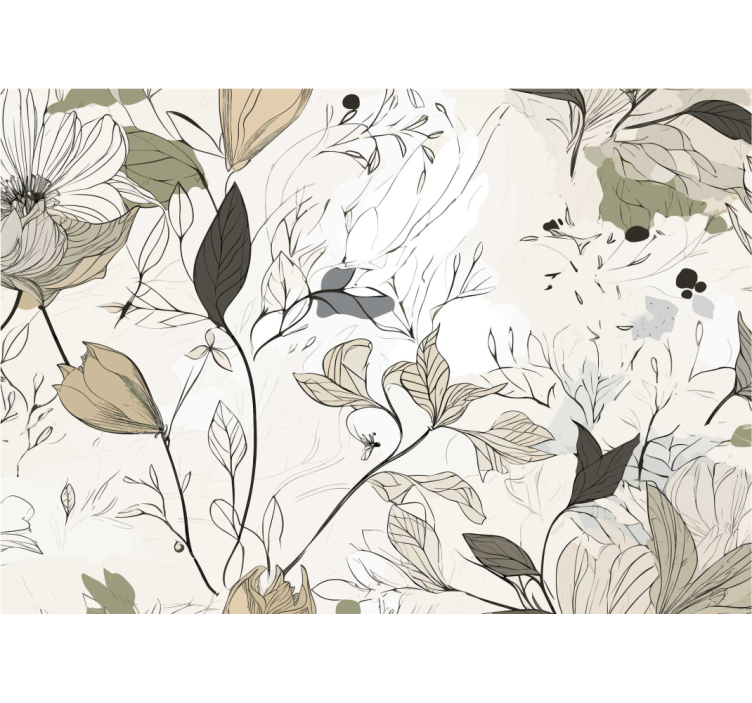 Fotomural baño dibujar flores - TenVinilo