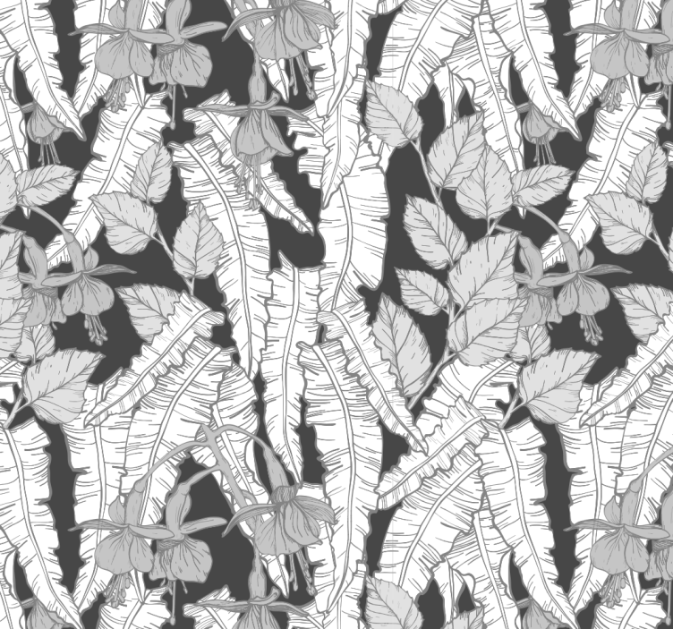 Papel mural para oficina diseño de selva gris - TenVinilo