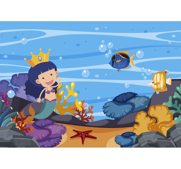 Fotomural para pared infantil de sirena  - TenVinilo
