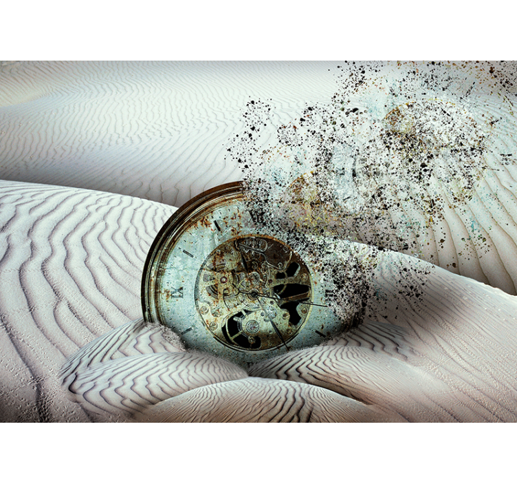 Mural abstracto fragmentación de dunas del tiempo - TenVinilo