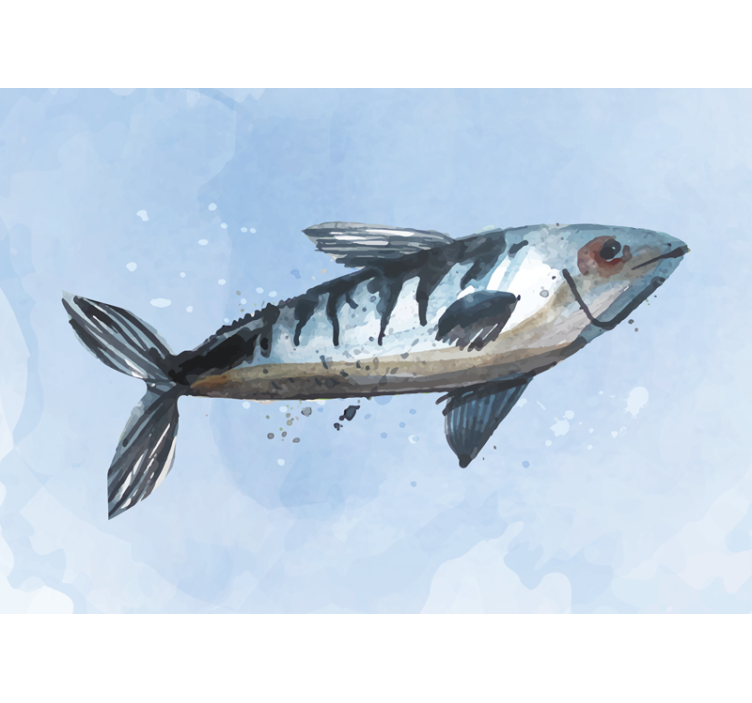 Fotomural de animales pez azul abstracto - TenVinilo