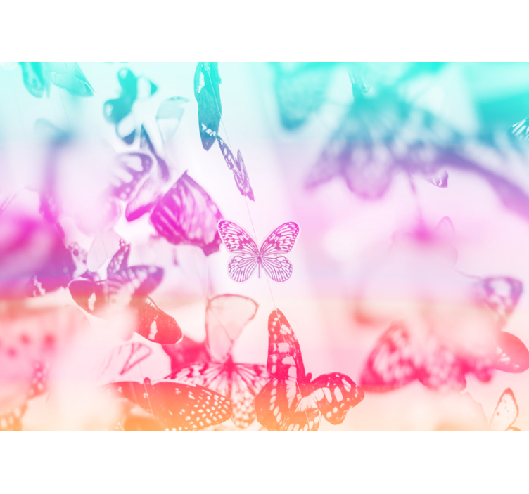 Papel mural flores jardín de mariposas - TenVinilo